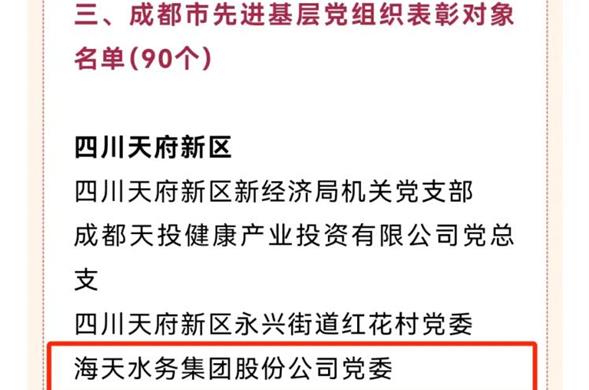 喜报！美狮贵宾会集团党委荣获“成都市先进基层党组织”称号